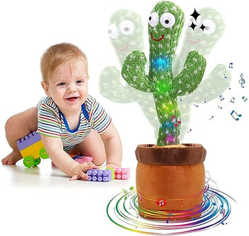 Dancing Cactus Toy, Cactus Talking Toy for Baby, Wriggle Singing Cactus Repeats What You Say, Soft Plush Talking Toys for Kids