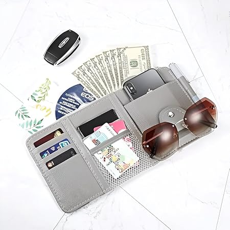 Car Visor Organizer with Zipper with Mesh Pockets