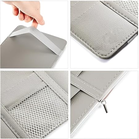 Car Visor Organizer with Zipper with Mesh Pockets