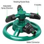 Automatic 360° Lawn Sprinkler 3 Arm 4 Nozzle Pipe HoseWater Sprayer - CL-NE-5533
