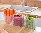Refrigerator Storage Containers 3Pcs Set Transparent Fridge Organizer Boxes