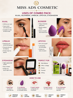COMBO PACK OF KAJAL, BLENDER , LIPBALM, LIPSTICK EYE SHADOW