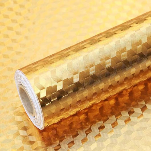 2 Meters Kitchen Wall Stove Golden Aluminum Foil