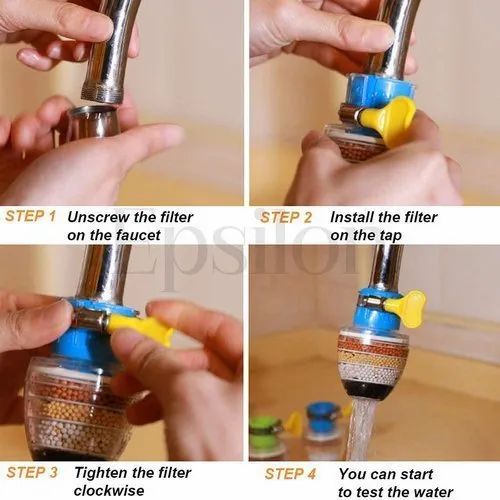 3 Layer Water Filter Faucet Tap And Purifier Splash Proof Pack Of 2