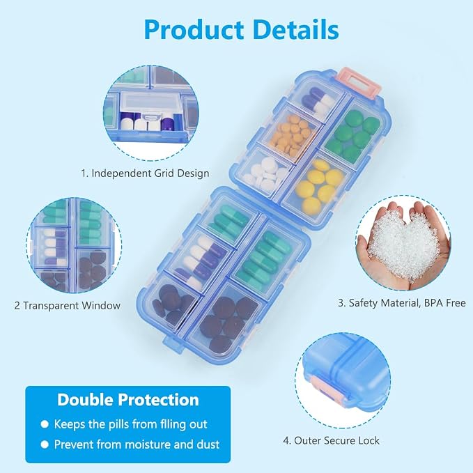 Pill Organizer with 10 Compartments pack of 1