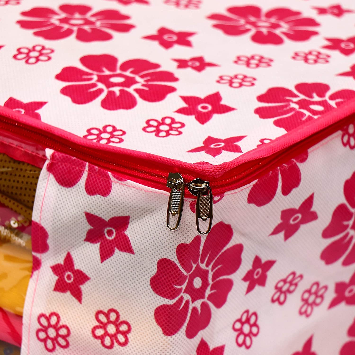 Saree Organizer For Wardrobe - Foldable Saree Covers With Zip