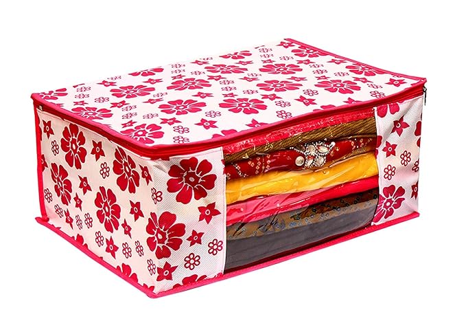 Saree Organizer For Wardrobe - Foldable Saree Covers With Zip