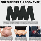 Free Size Premium Waist Belt Elastic Band Weight Loss Flat Belly Belt Body Shaper Abdominal Belt After Delivery for Tummy Reduction Tummy Wrap Waist Trainer -Black