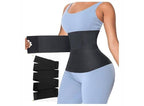 Free Size Premium Waist Belt Elastic Band Weight Loss Flat Belly Belt Body Shaper Abdominal Belt After Delivery for Tummy Reduction Tummy Wrap Waist Trainer -Black