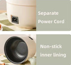 Electric Mini Cooking Pot, 1.5L, Non-Stick Interior, Multi-Function Hotpot