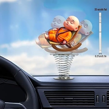 Acrylic Flat Car Dashboard Decor with Spring Base